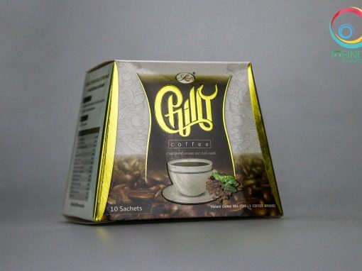 ผลงานปั๊มเคทองกล่อง(foil)CHILLY COFFEE BAND