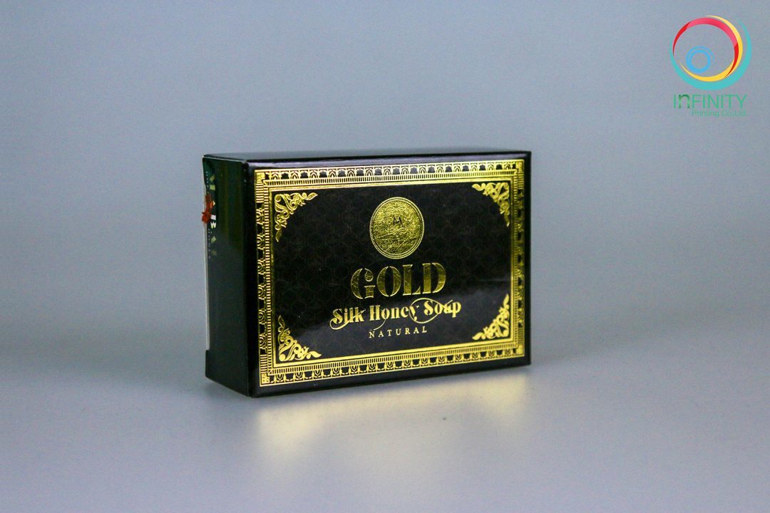 ผลงานปั๊มเคทองกล่อง(foil)Silk Honey Soap