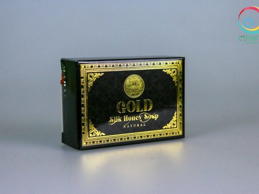 ผลงานปั๊มเคทองกล่อง(foil)Silk Honey Soap