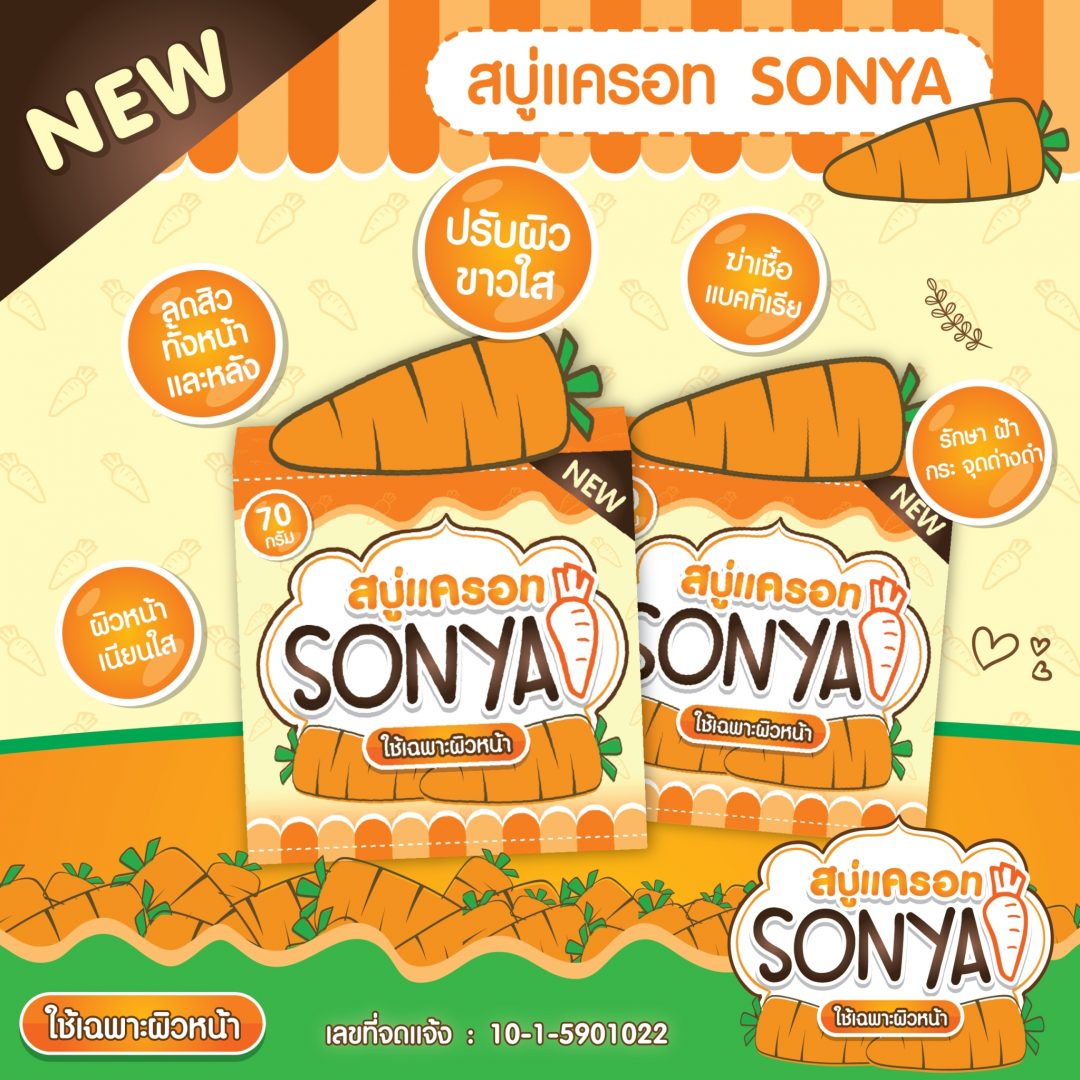 ป้าย Ads แบนเนอร์ สบู่แครอท Sonya