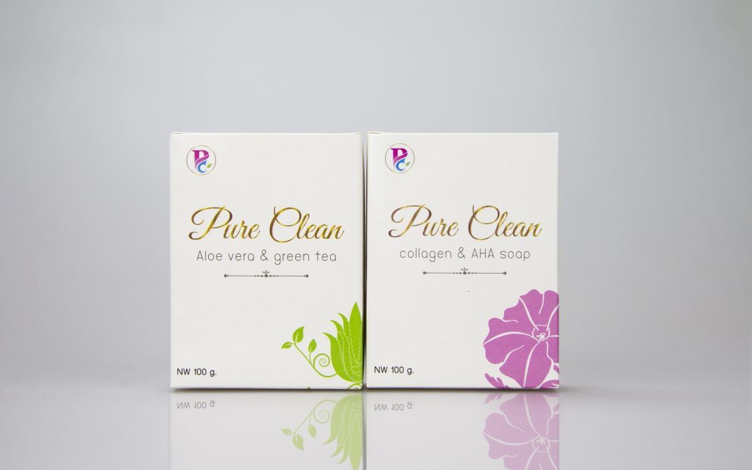 กล่องสบู่(soap)Pure Clean Alovera & Green Tea